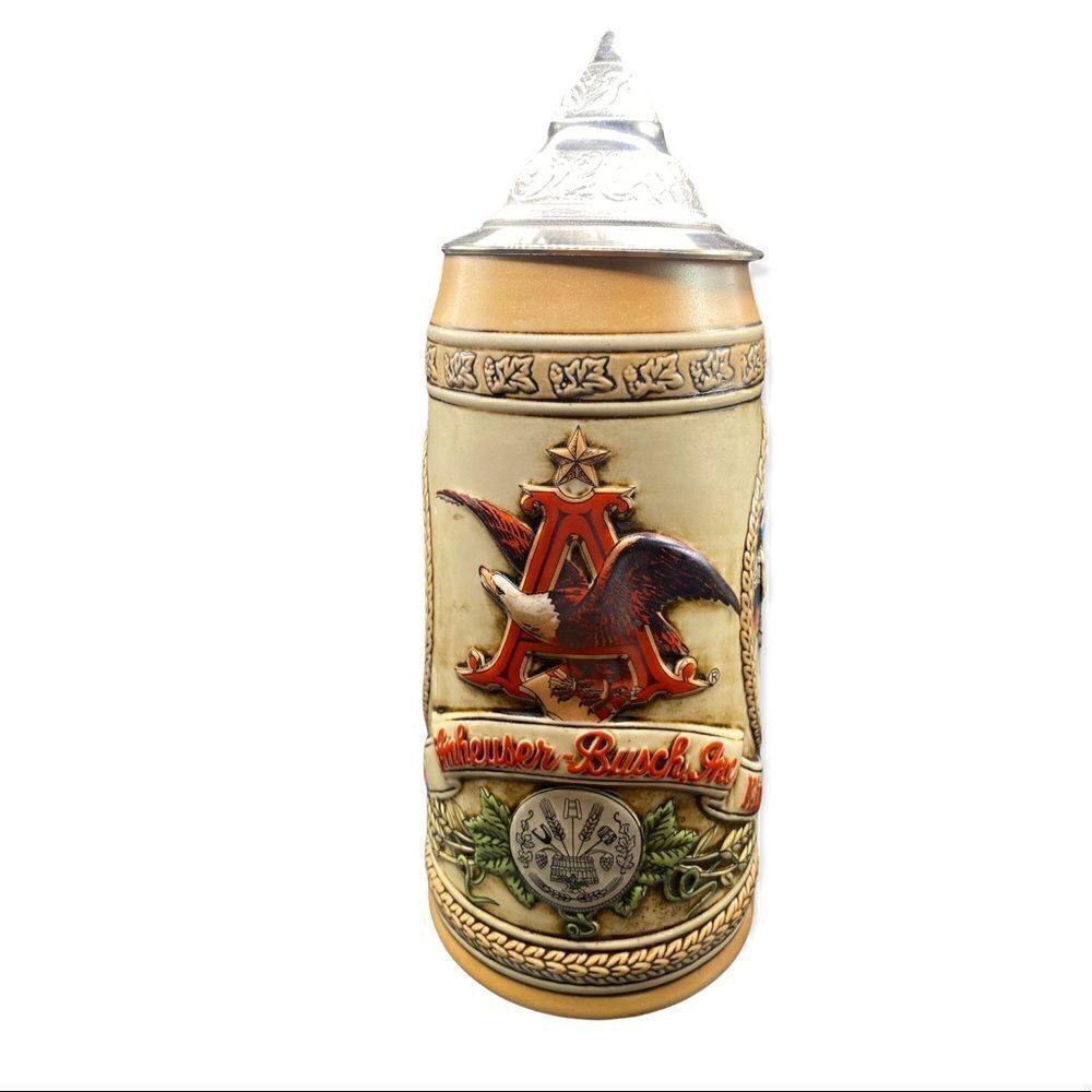 Anheuser-Busch beer stein Limited edition K series tavern scene mug with lid